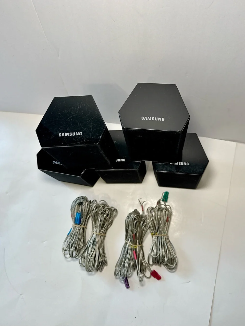 Samsung Home Theater Speakers Set 5 Piece Surround Sound Wired Speakers Black